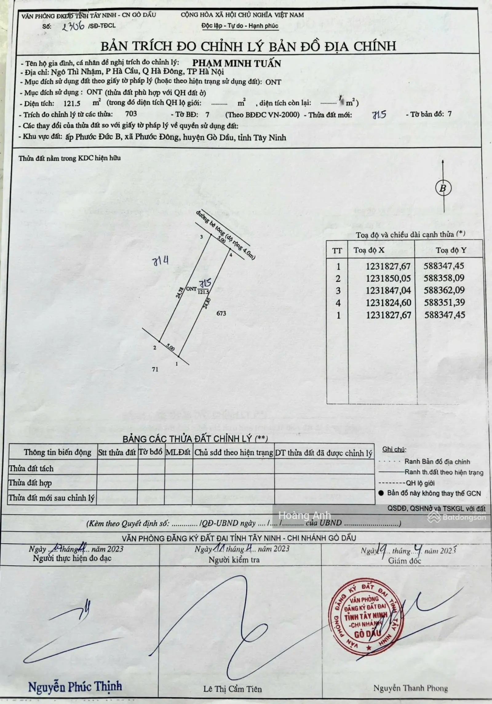 Cần bán lô đất 121m2 ngay khu công nghiệp Phước Đông, Gò Dầu, Tây Ninh giá 875 triệu