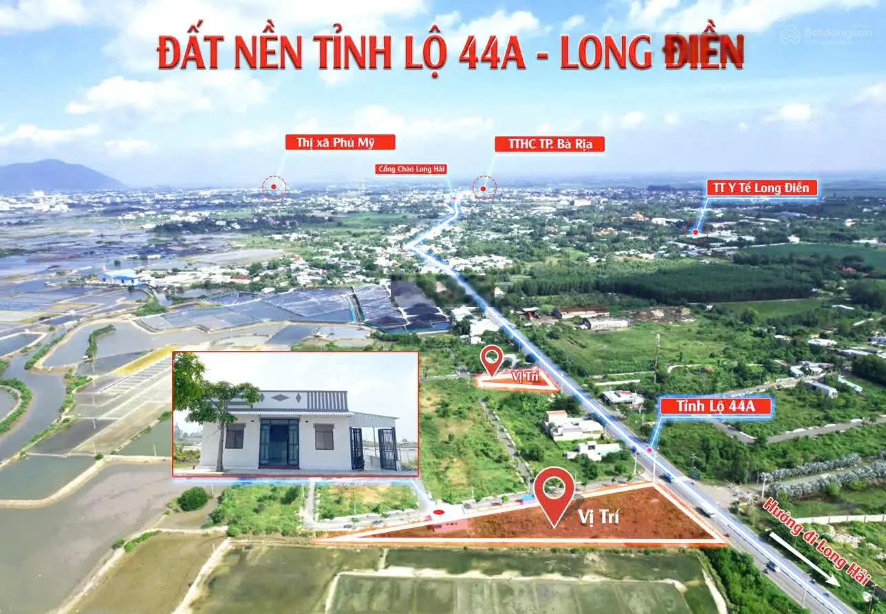 Nhà vườn 350m2 sát Dự Án Gold Coast Long Điền nhựa 12m TC 80 m2 SHR giá 5.5tr/m2