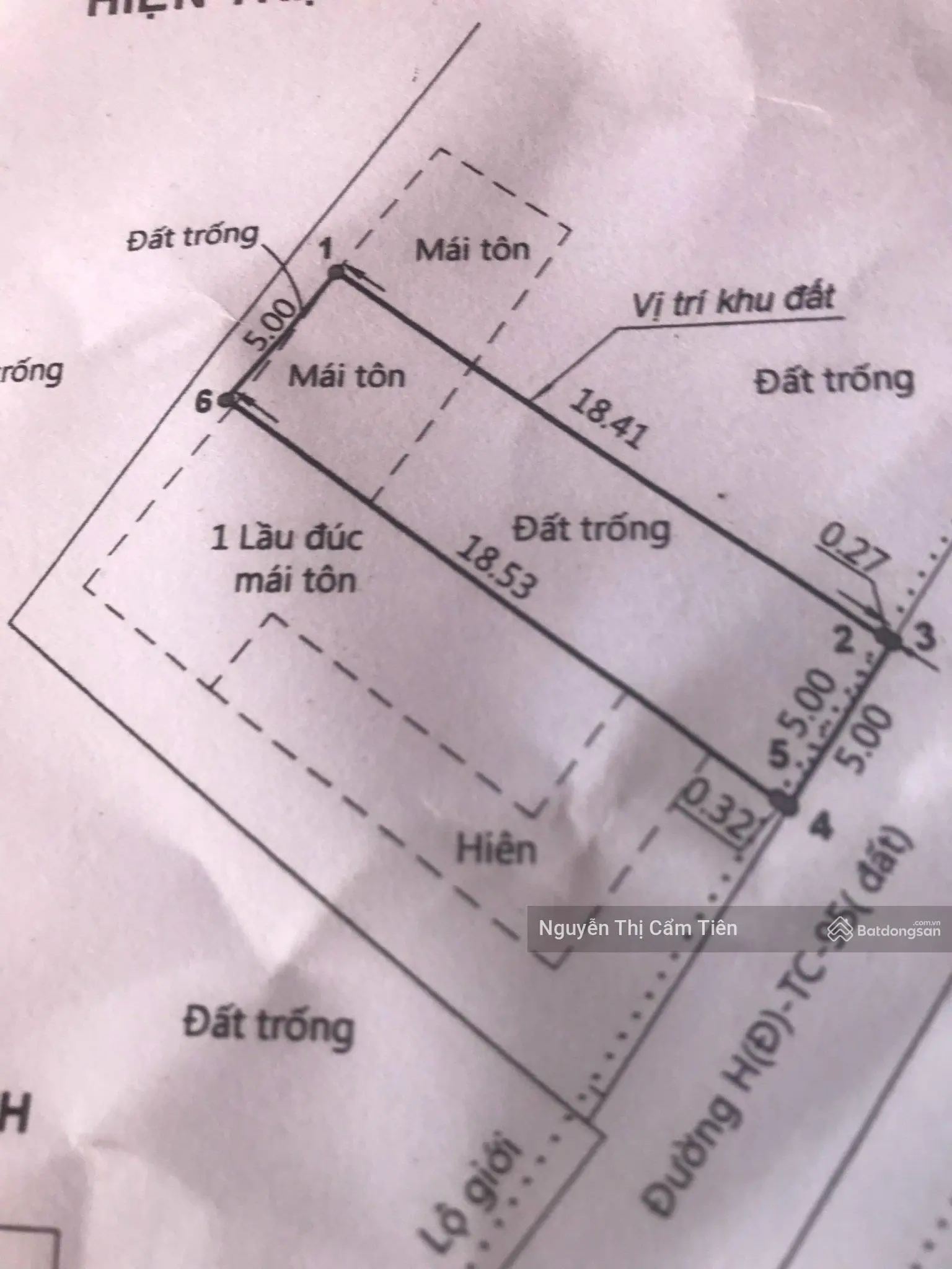 Đất đẹp khu dân cư đông đúc đoạn Trung Chánh, HM đường Đồng Tâm DT 93m2 (5 x 19)m SHR Giá 1 tỷ 3