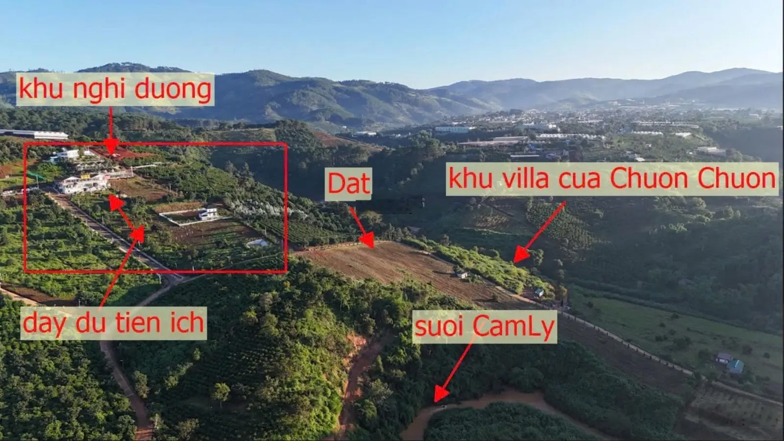 Lô đất bám suối đá đối diện la khu village, du lịch, nhìn sang là thành phố Đà Lạt chỉ hơn 1 tỷ