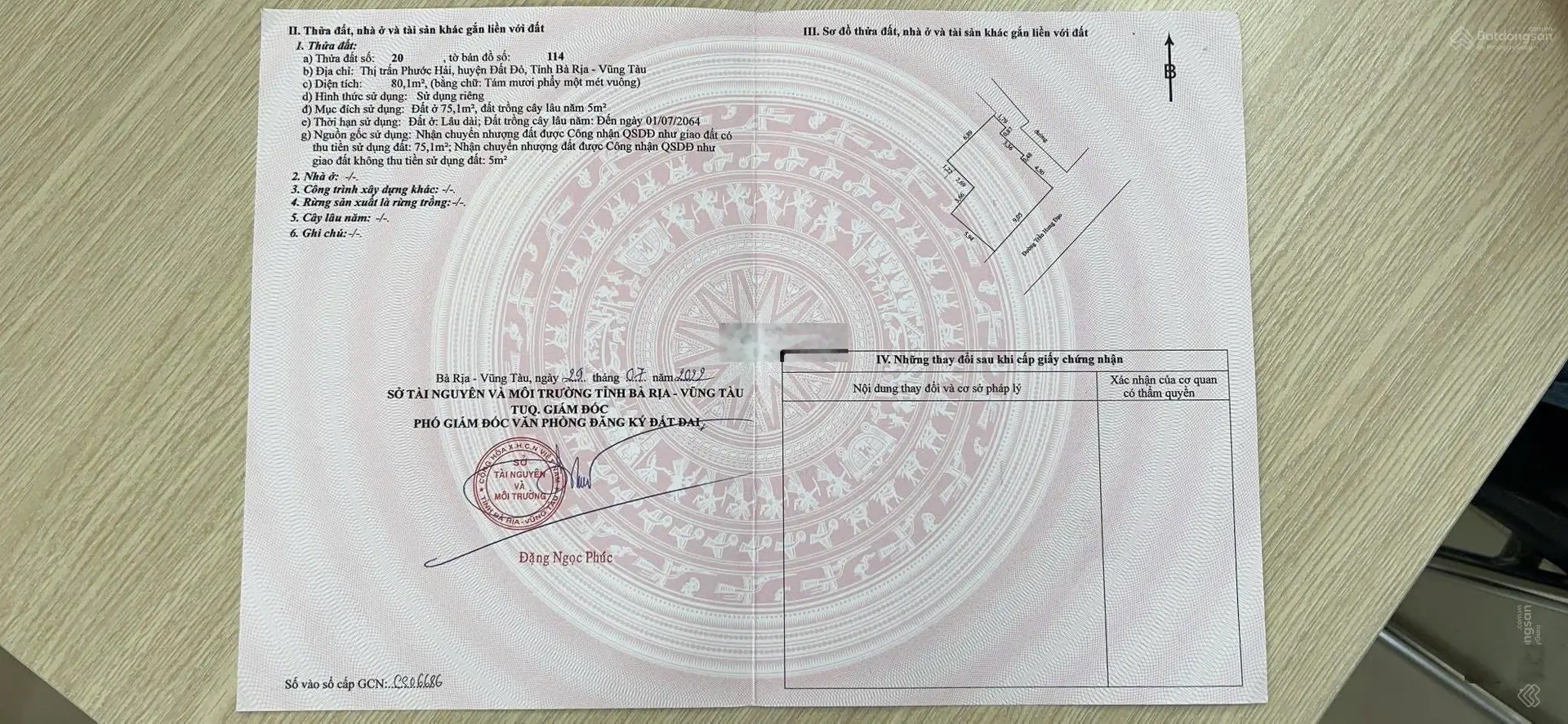 Cần bán: Mặt tiền đường Trần Hưng Đạo (bờ kè Phước Hải) 80m2 mặt tiền 9m, sẵn nhà cấp 4 cho thuê