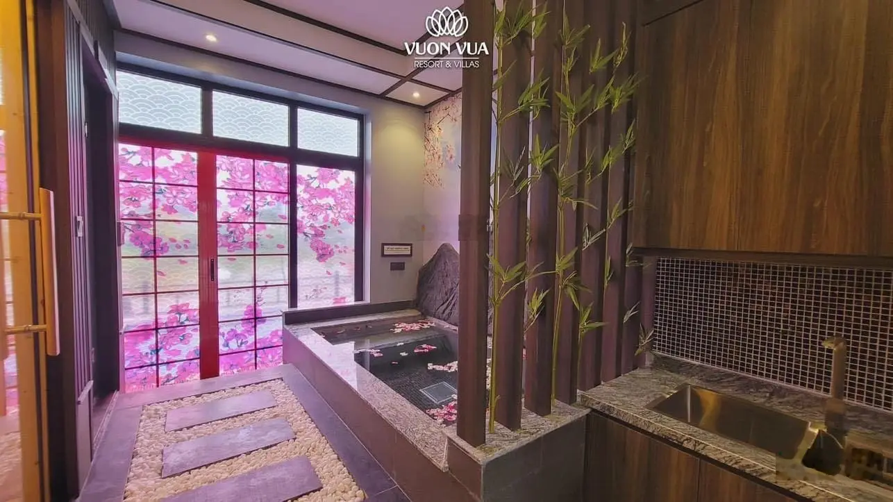 Bán BT Onsen Villas Nhật Bản siêu Vip, DT 360m2, DTXD 198m2, sục khoáng xông khô riêng tư