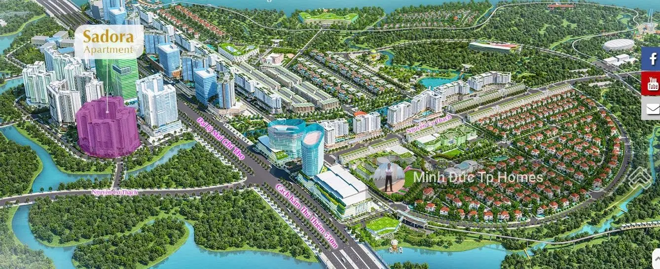 Chuyển nhượng căn hộ 2PN tại Sadora đầy đủ nội thất diện tích 88m2 view hồ bơi thoáng mát