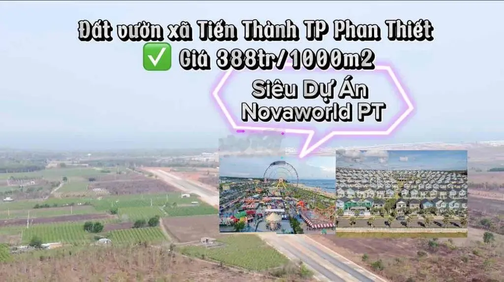 3 mảnh vườn giá đầu tư kv đường dẫn Hàm Kiệm-Tiến Thành