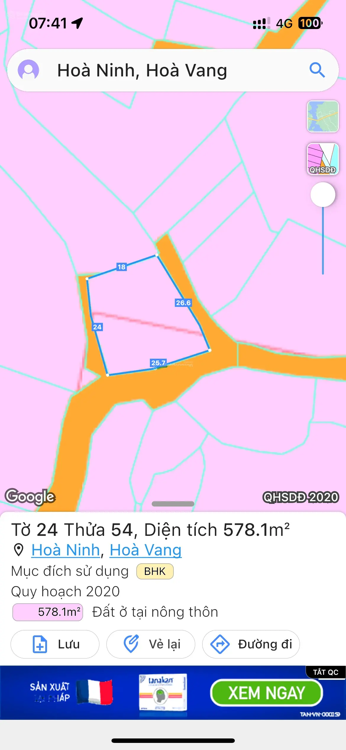 Bán đất vườn Hòa Ninh. Cách ủy ban xã 1km