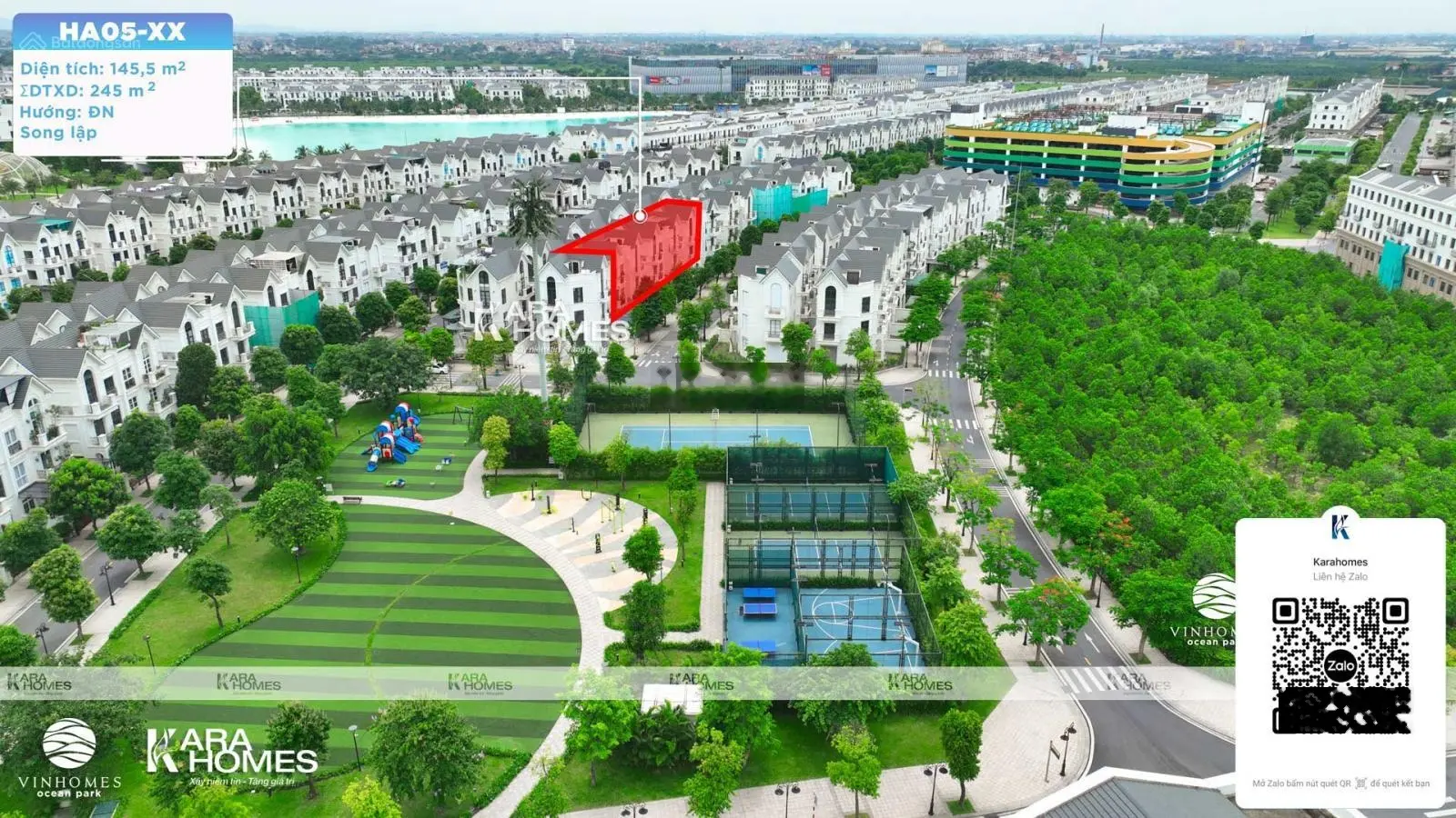 Biệt thự song lập Vinhomes Ocean Park Phân khu Hải Âu gần công viên HA05-XX - Full nội thất