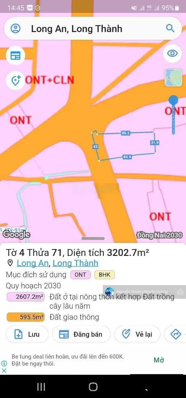 Bán lô đất quy hoạch full thổ cư ở Long An, Long Thành