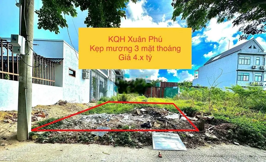 Mặt tiền nguyễn xuân lâm-kqh xuân phú 3 mặt thoáng 4.07 tỷ