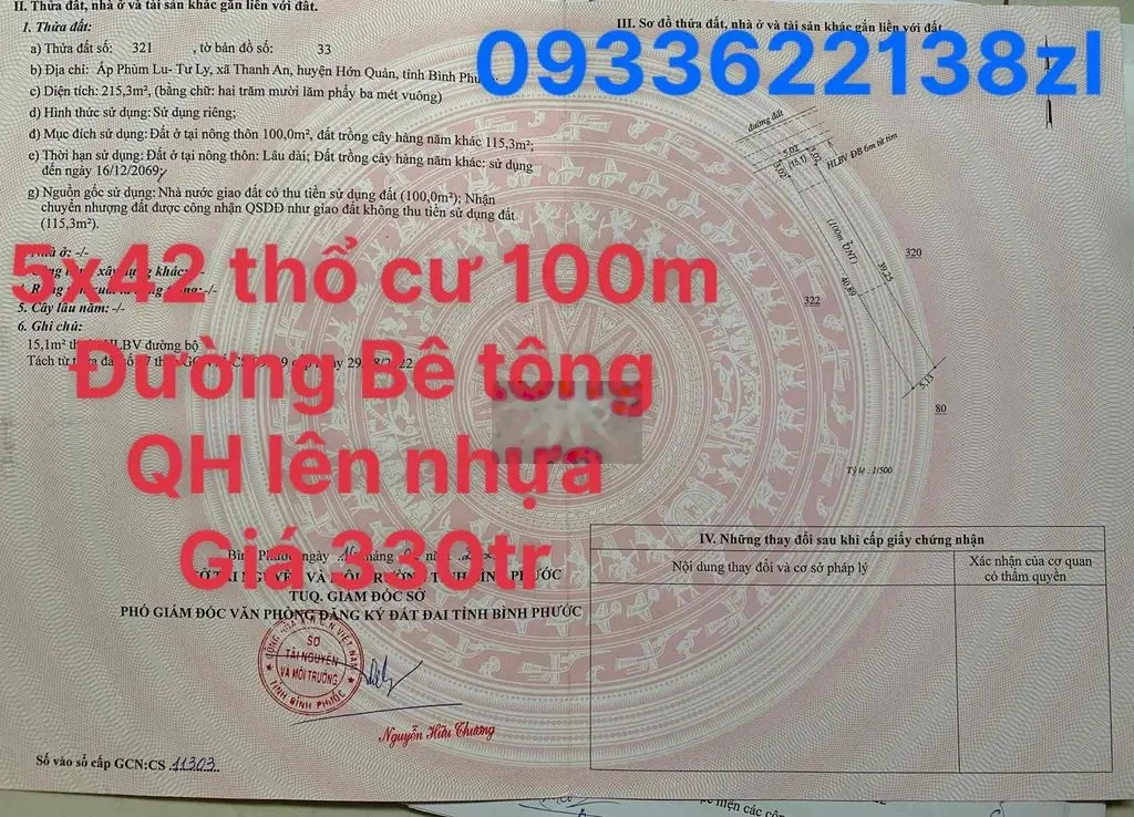 lô đất trung tâm xã giá 700tr giò bán 330tr