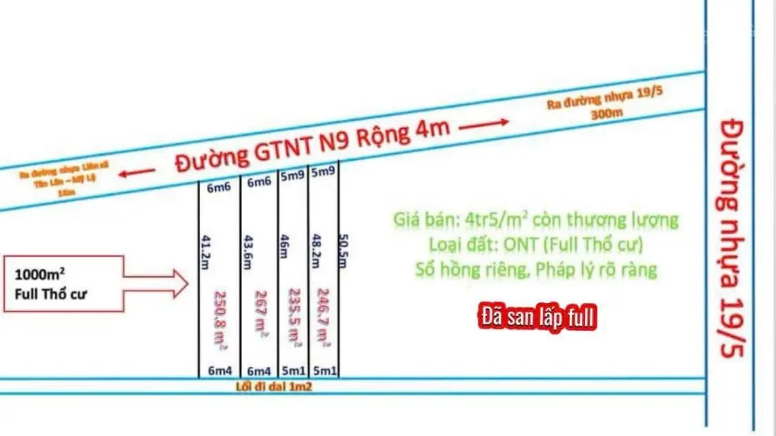 1000m2 thổ 21x50 giá 4.5tr/m2 mua sỉ có giá tốt