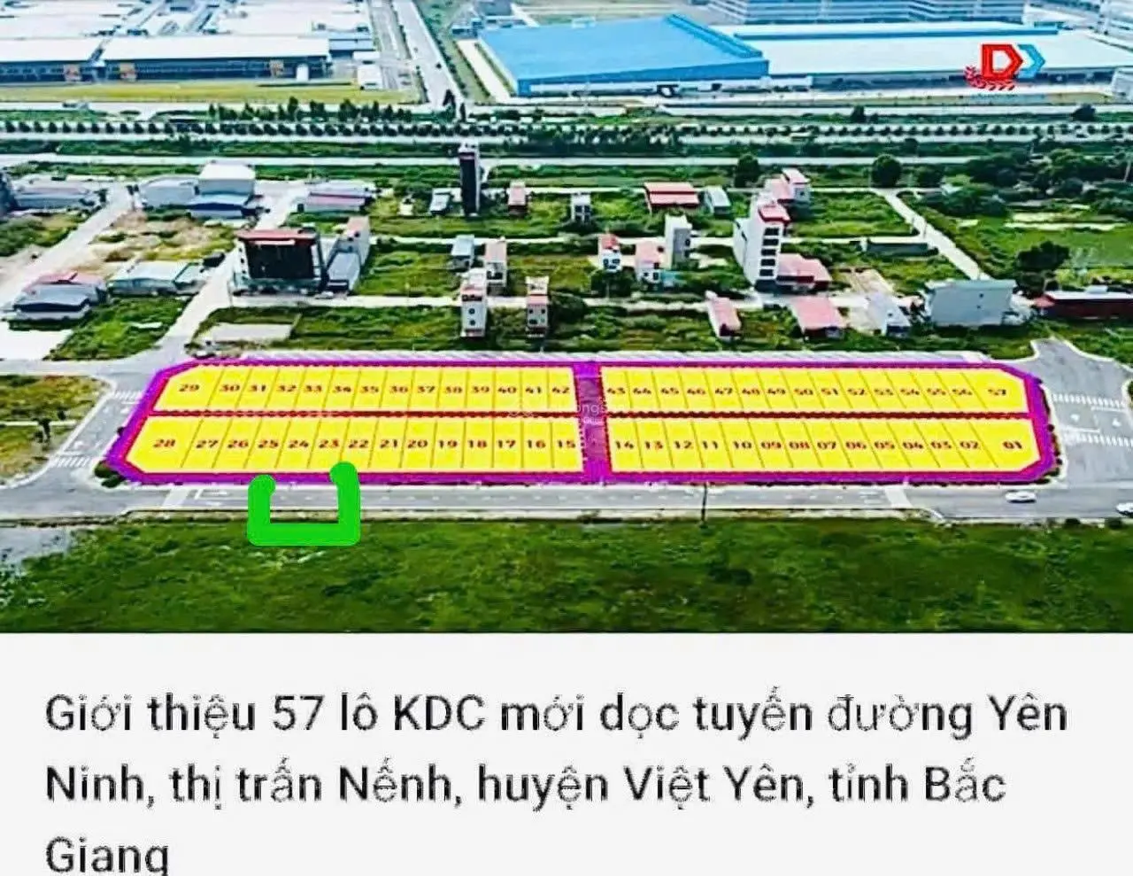 Bán đất Việt Yên, Bắc Giang dt 85m, mt 5m, chỉ 85 tr/m2