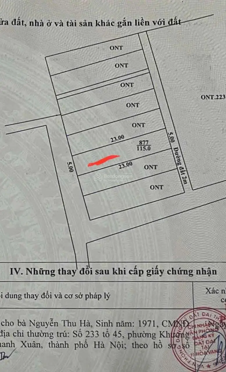 Bán lô đất rẻ đẹp 2 mặt tiền sau và trước thôn Phú Thượng, Hoà Sơn, giá chỉ 1,02 tỷ, LH 0934 888 ***