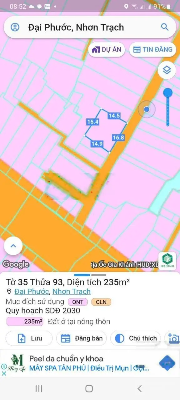 Nhà bán tổng diện tích 235m2 tại xã Đại Phước Nhơn Trạch Đồng Nai