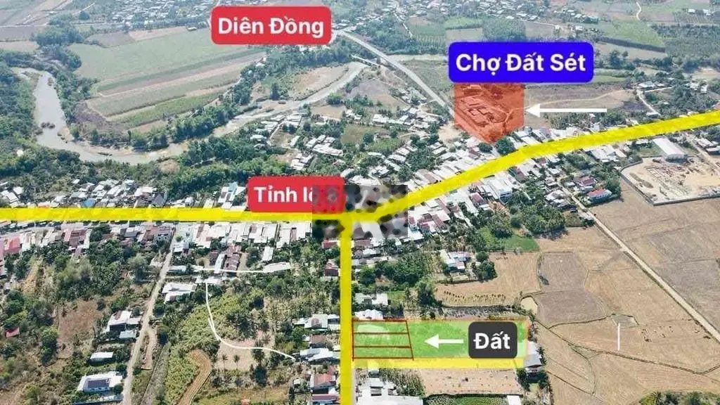 B.Á.N đất thổ cư 2 mặt tiền đường nhựa trung tâm Diên Xuân