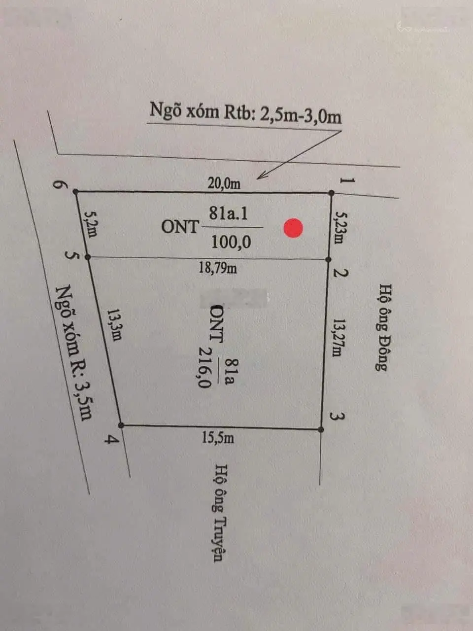 Lô Góc Siêu Đẹp tại ĐÔNG NHAM 1 - QUỐC TUẤN - AN LÃO DT : 100m2 - Ngang 5,2m nở hậu