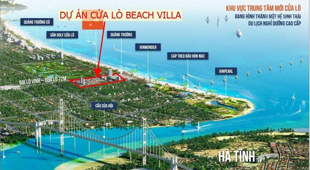 Giá 30,x triệu/m2 - bán nhà vườn - biệt thự Cửa Lò Beach Villa đối diện Vin Wonder