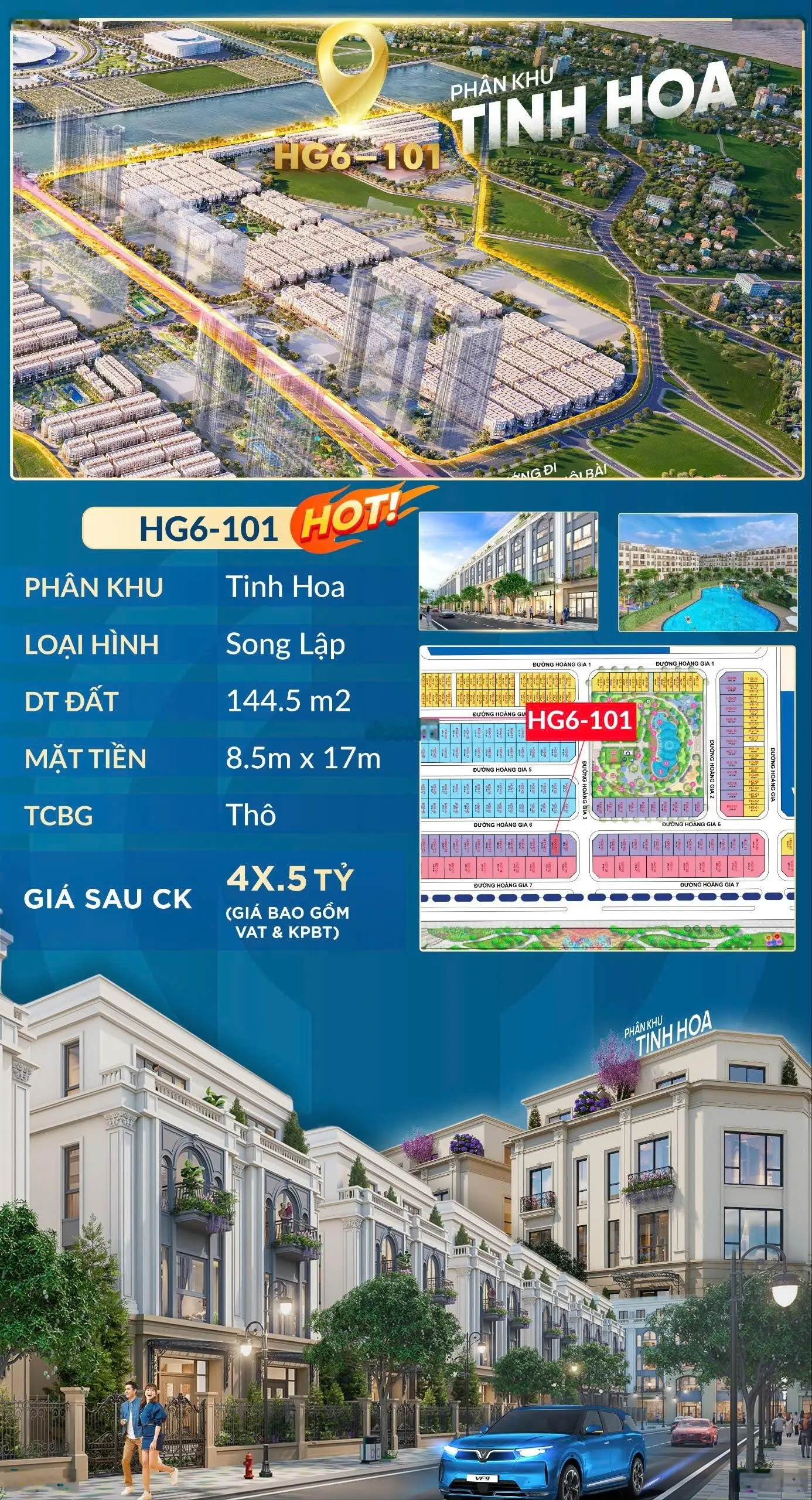 Duy nhất siêu phẩm căn song lập HG6-101 - áp hồ 32ha - giáp công viên