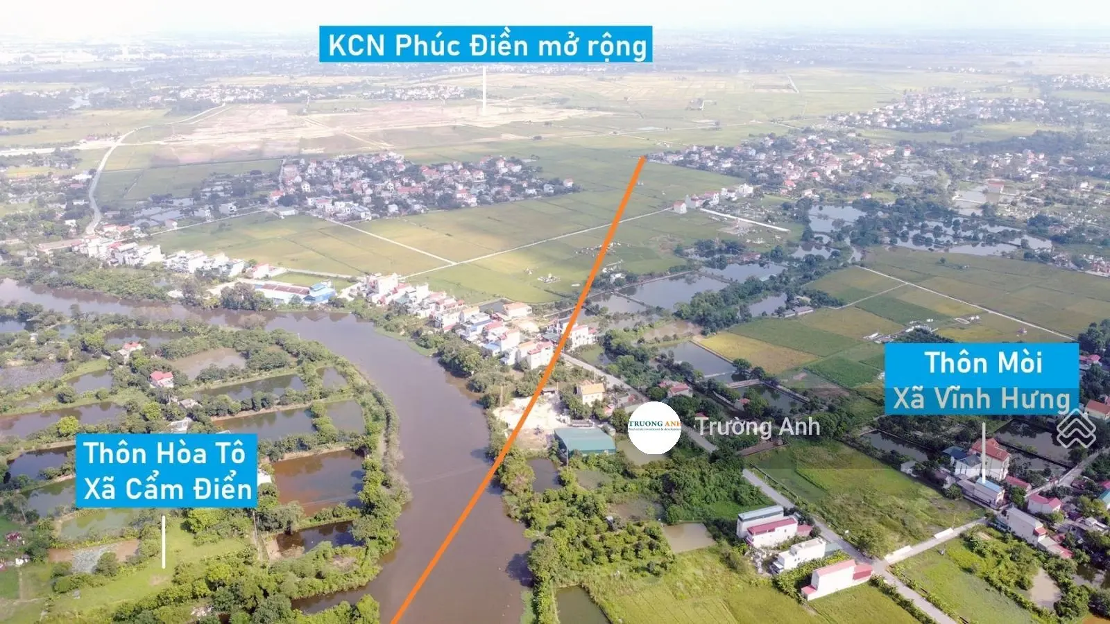 Mở bán KCN Phúc Điền mở rộng - Xã Vĩnh Hưng - Bình Giang - Hải Dương. DT 500m2 1ha 2ha. 2,6tr/m2