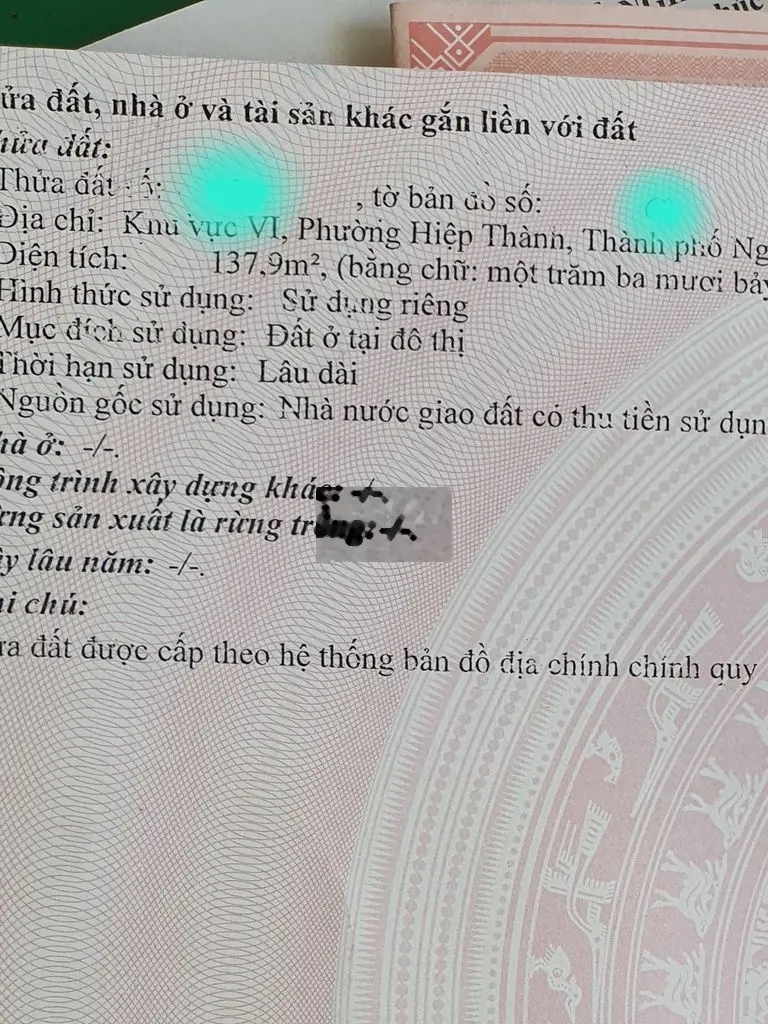 Bán 200m2 đất thổ cư đô thị đường Cao Thắng, TP Ngã Bảy