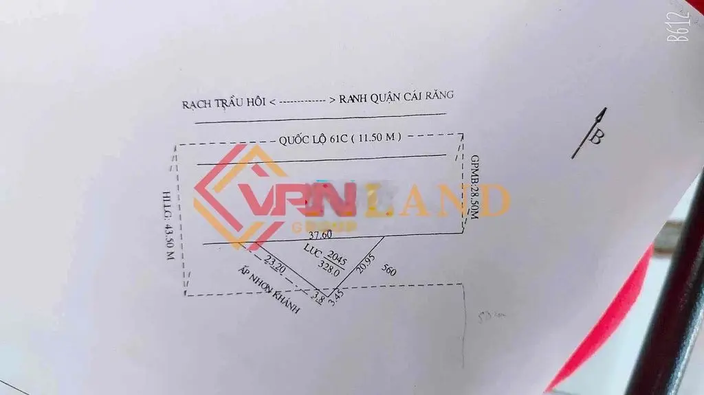 Bán 2 Công 8 ngay chân Cầu Bà Mưu Quốc Lộ 61C, Nhơn Nghĩa, Phong Điền