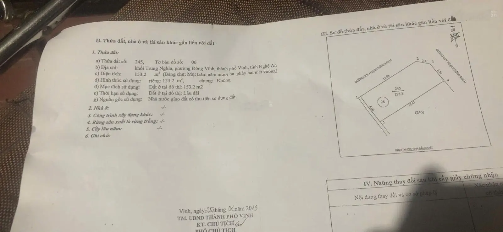 Lô góc Đất đấu giá Đại Nghĩa - Đông Vĩnh. 153m2 rộng 8m, khu vực dân trí cao, ngõ Trần Bình Trọng