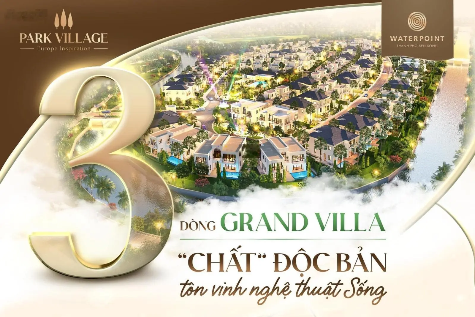 Biệt thự Làng Châu Âu Park Village thuộc dự án Waterpoint DT đất 300m2 500m2