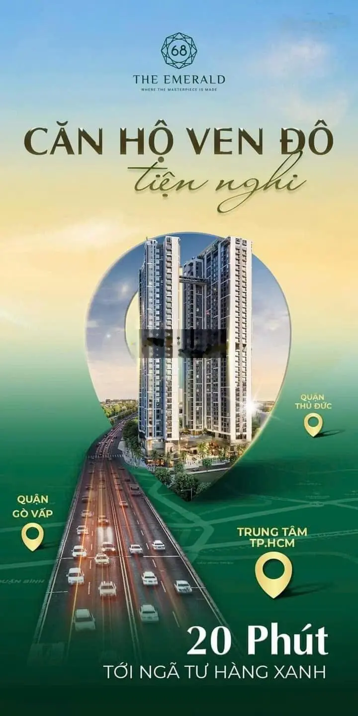 Căn hộ cữa ngõ Thủ Đức The Emerald 68 chỉ thanh toán 20% đến khi nhận nhà, hoàn tiền 10%