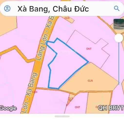 Bán đất mặt tiền Láng Lớn Xà Bang Châu Đức giá tốt