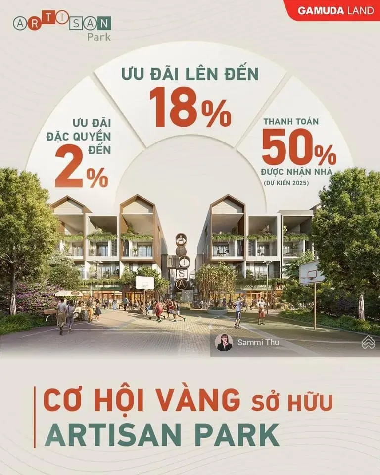 Nhà phố thương mại Artisan Park 2 mặt tiền 8,9T, cách WTC 5 phút đi bộ - cam kết thuê lại 6%/năm