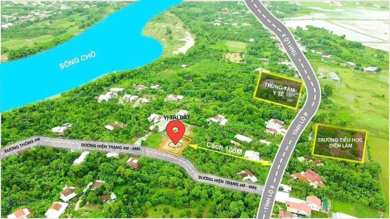 Cần tiền bán lô đất Diên Lâm giá chỉ 740 triệu, gần trường học, ủy ban, ngay khu dân cư đông đúc