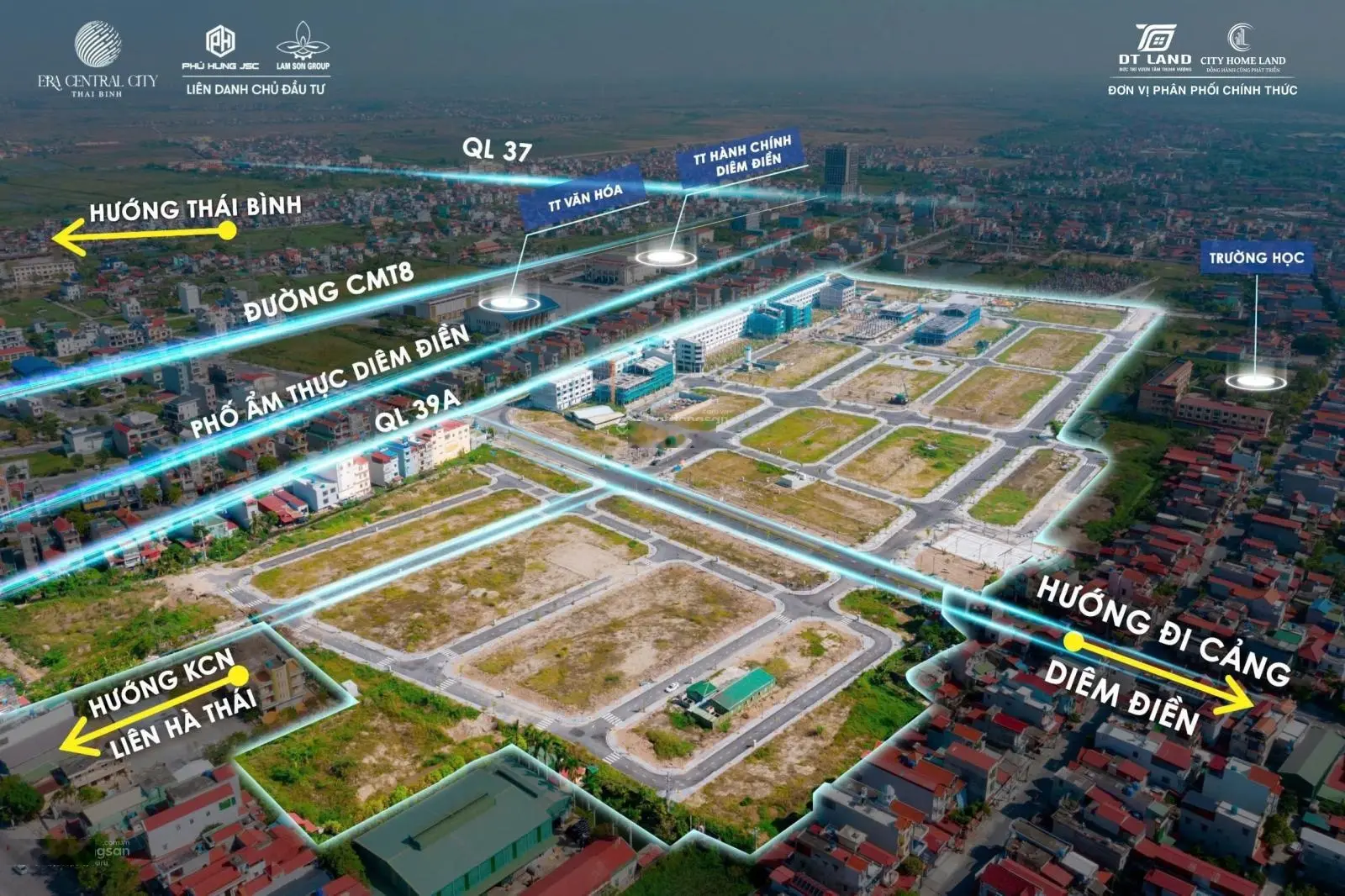 Bán Lô ĐẤT 102.5m2 gần công viên ERACENTRAL CITY DIêm Điền, trục chính nội khu 10m