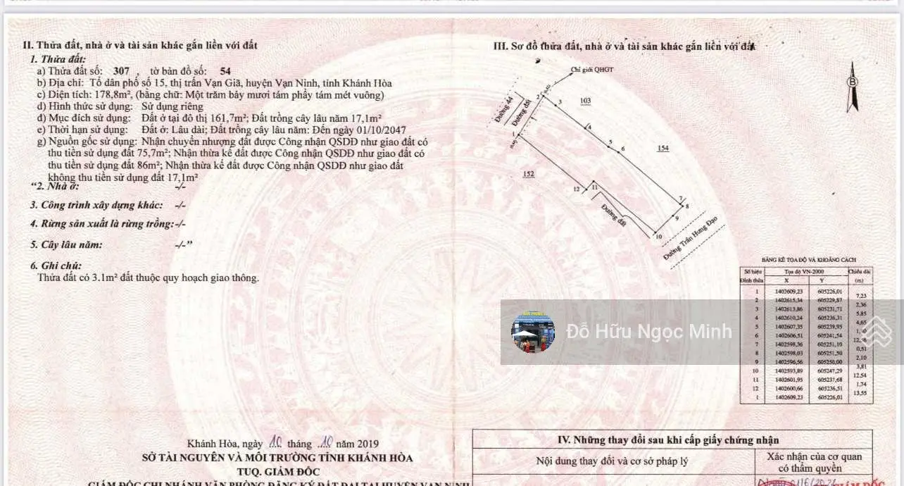 5,19tỷ sở hữu ngay lô mặt biển Trần Hưng Đạo Vạn Giã, Vạn Ninh trị giá 178.8m2