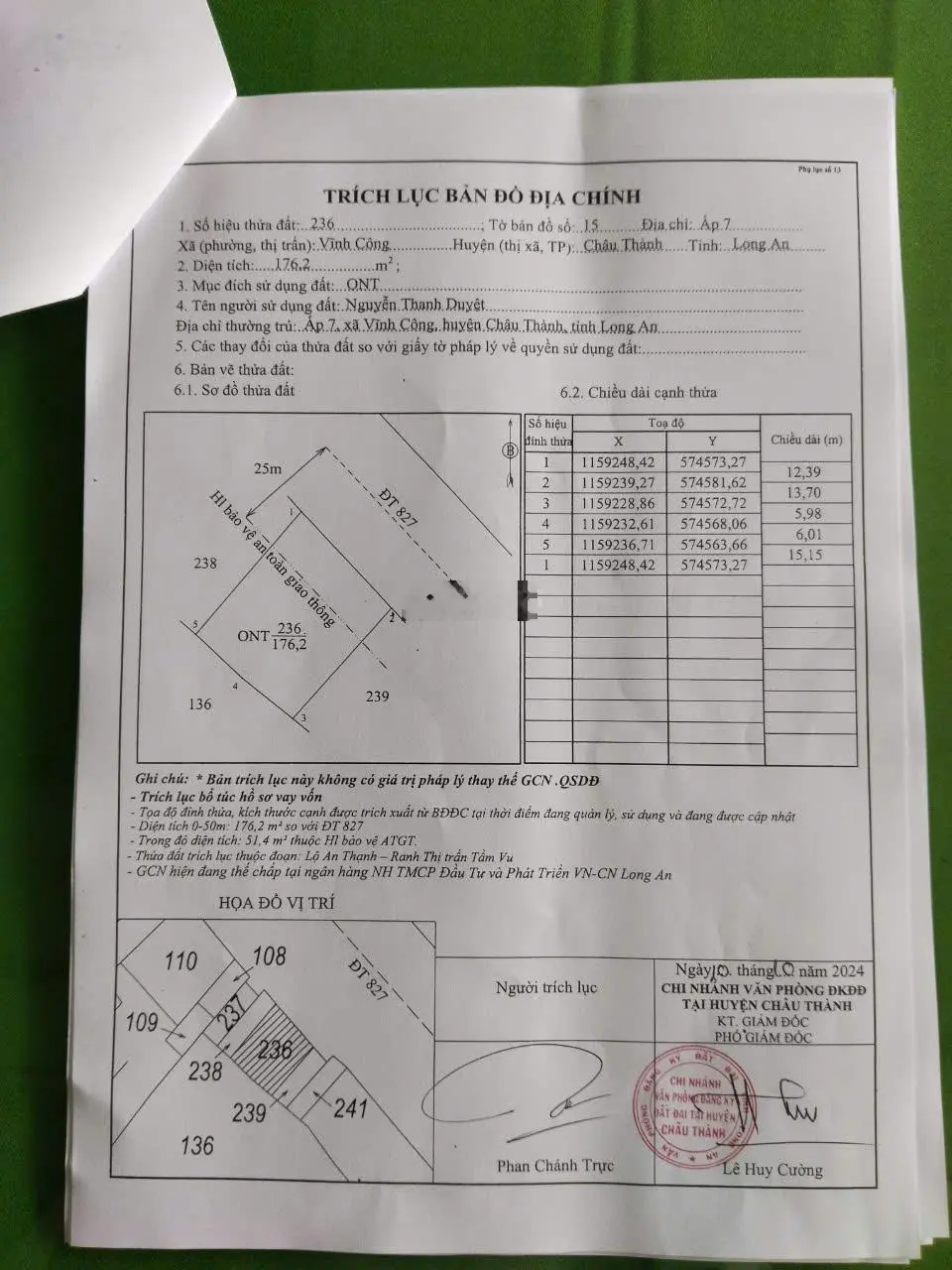 Chính chủ cần bán lô đất có sẵn nhà xưởng mặt tiền ĐT827A Châu Thành Long An