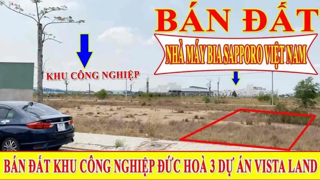 Đất KCN Đức Hoà 3 ngay nhà máy Bia Sapporo, giáp Củ Chi, cách cầu Thầ