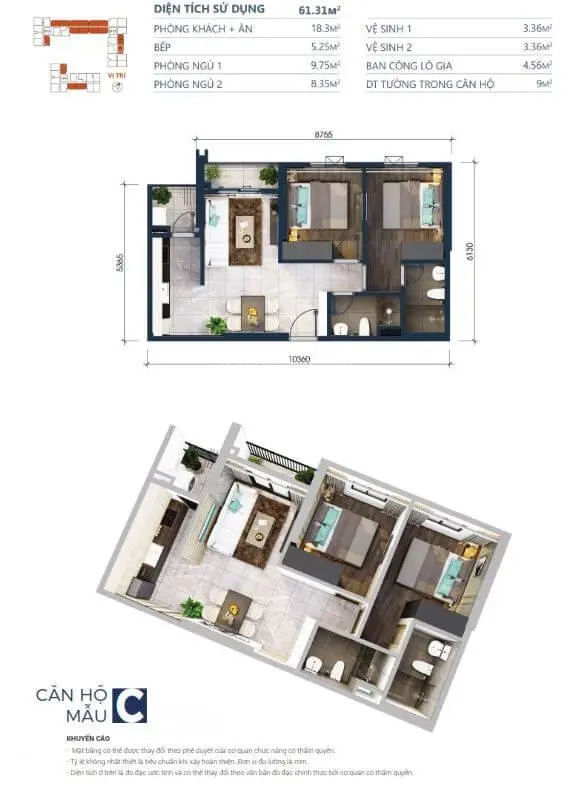 Nhà ở xã hội Lamer 62m2, view thoáng, tầng vừa, cuối 2024 nhận nhà