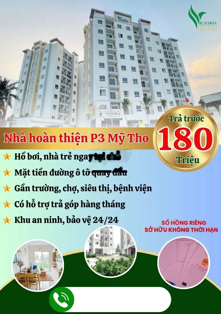 Mua nhà ở TP.MỸ THO chỉ cần trả trước 180 triệu là vào ở ngay