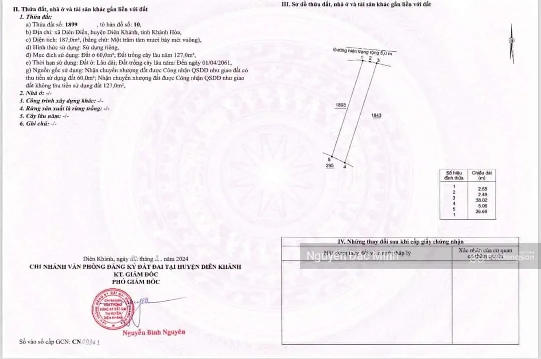 GĐ cần bán 2 lô thuộc xã Diên Điền. Cần tiền bán gấp trong tuần