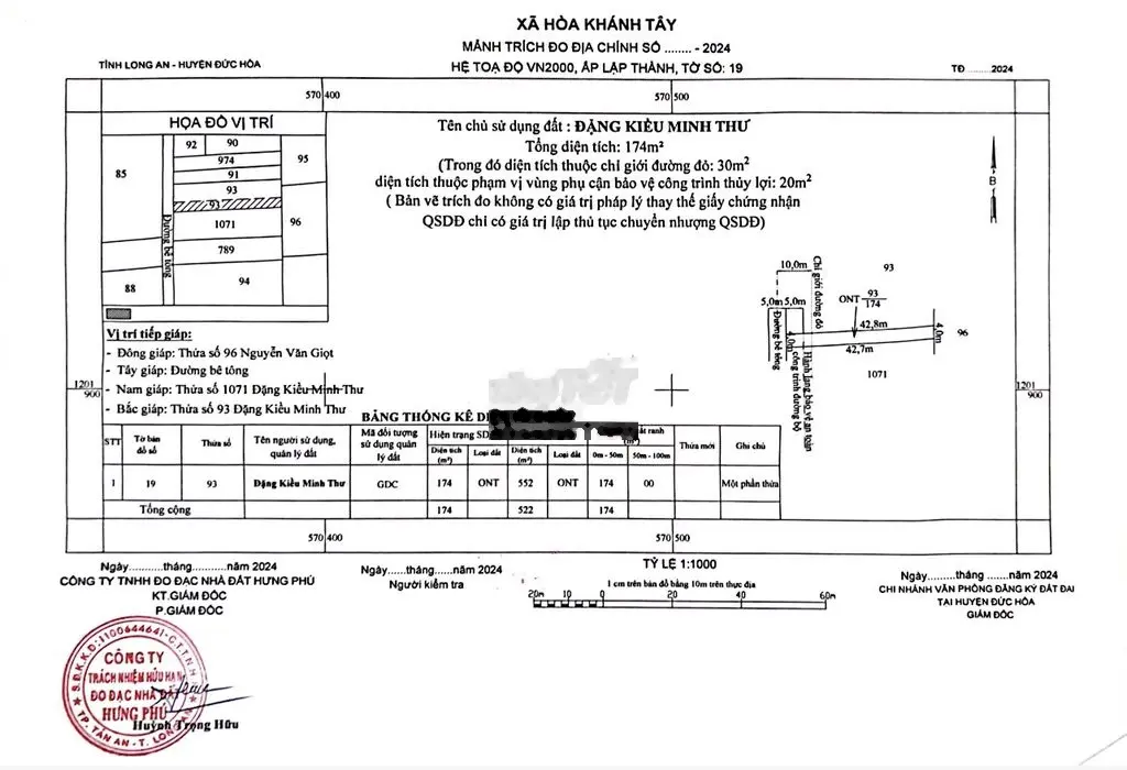 Chính chủ cần bán gấp đất xã Hòa Khánh Tây,cách đường N2 500m,giá 1tỷ2