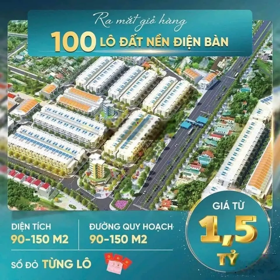 Mở 120 lô đất nền khu đô thị phía nam đà nẵng giá chỉ 1ty5/lô chiết khấu đến 9%.