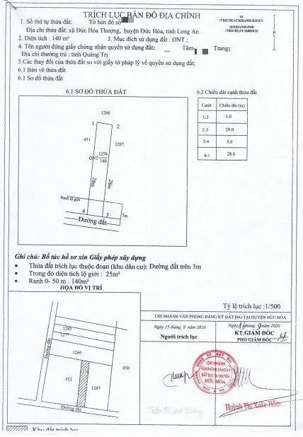 Bán đất tại đường đt 825, 1,23 tỷ vnd, 140m2