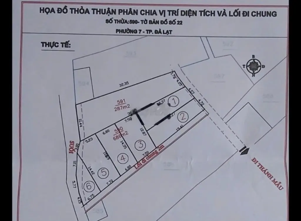 Bán đất 2 mặt tiền – giá tốt – chính chủ cần bán đất thánh mẫu, đà lạt