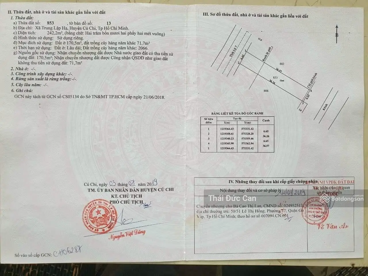 Bán đất mặt tiền Tỉnh Lộ 7 - diện tích: 6,56 x 38m, thổ cư hết đất, đất hai mặt tiền đường nhựa