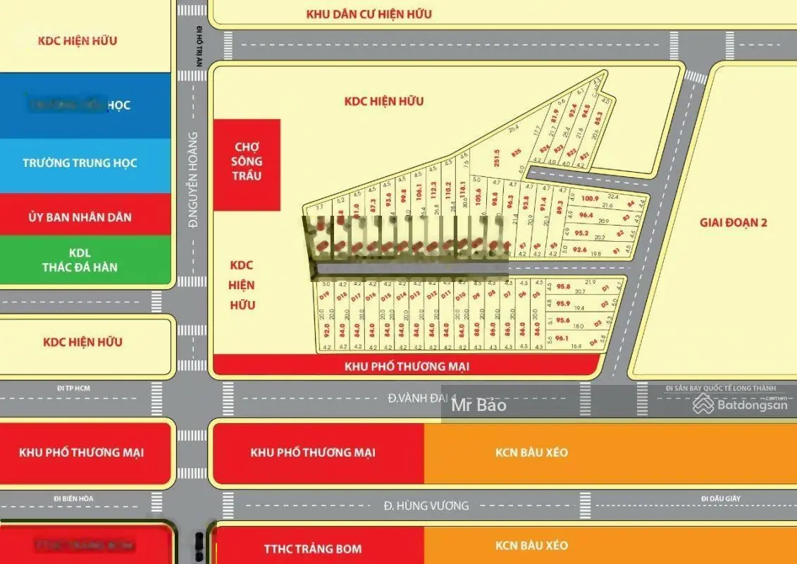 Chính chủ cần bán lô đất đẹp vuông vức 100m2 ngay chợ Sông Trầu, LH 0903 421 ***