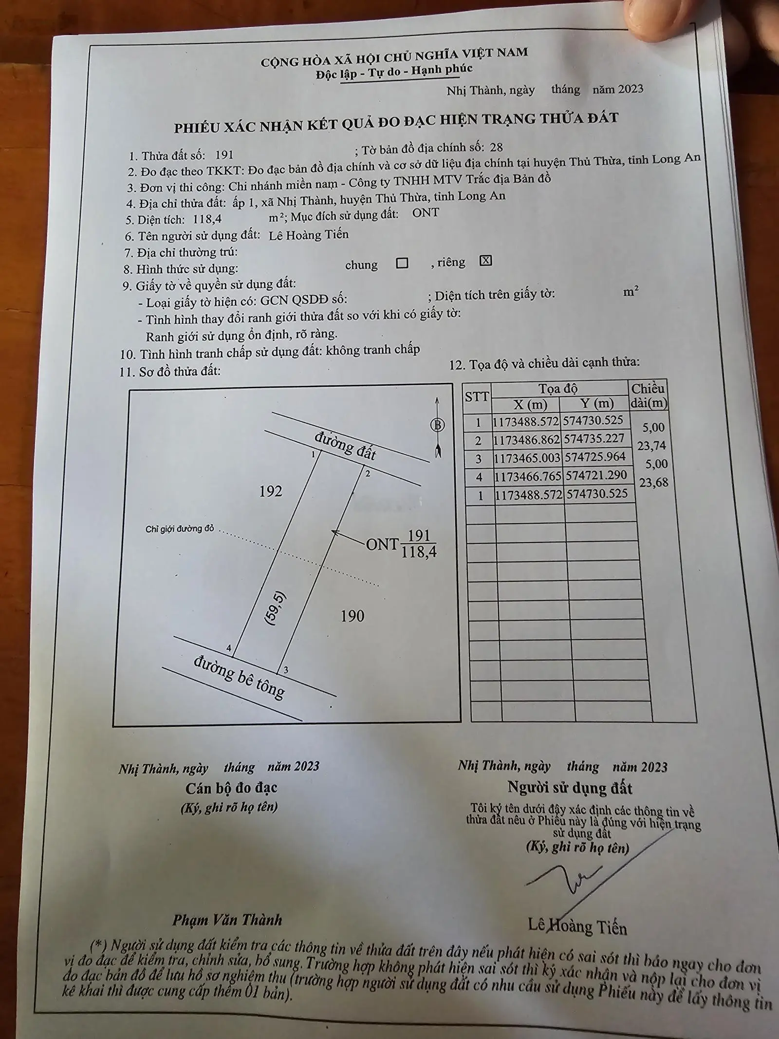 Bán đất dự án giá thương lượng, diện tích 118 m2, tại Thủ Thừa, Long An