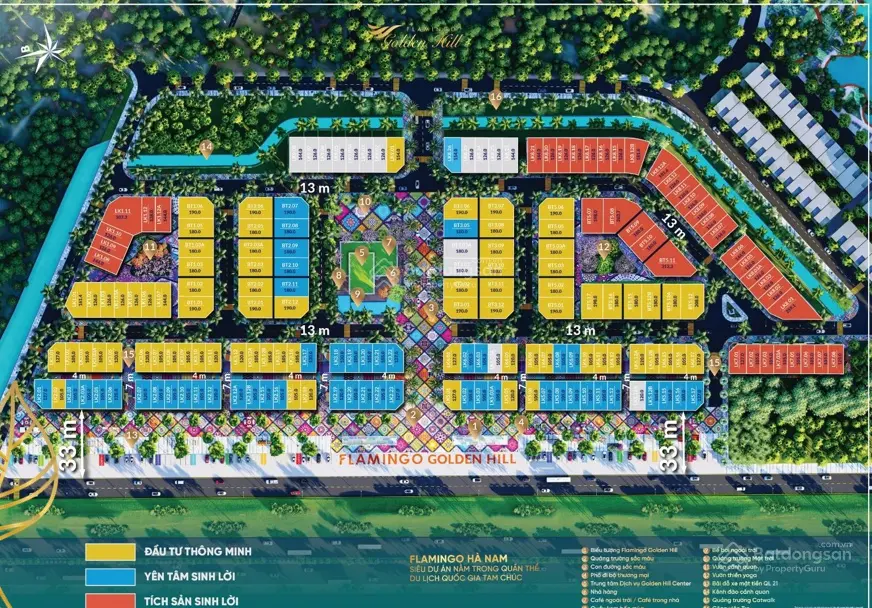 Bán gấp BT ở Flamingo Golden Hill, 60 triệu/m2, 40000m2, 8PN, 4WC