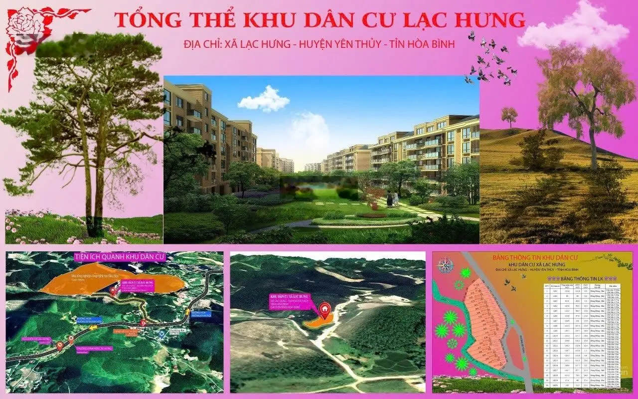 Bán 20 lô đất liền kề tại khu dân cư Lạc Hưng, Yên Thủy Hòa Bình, cách đường HCM 700 m, 125tr/lô