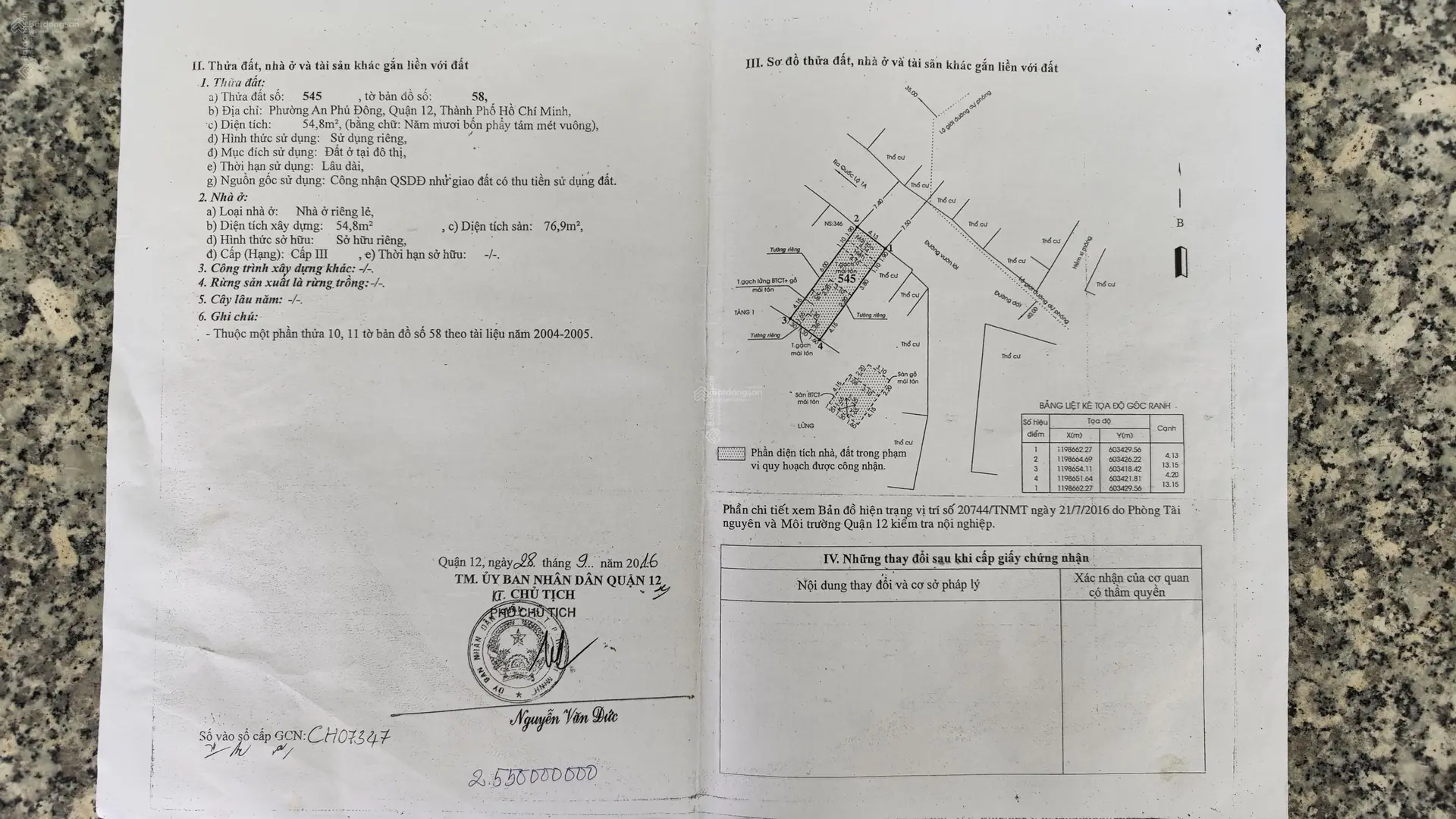 Bán nhà mặt tiền Vườn Lài full thổ 54,8m2 3tỷ1