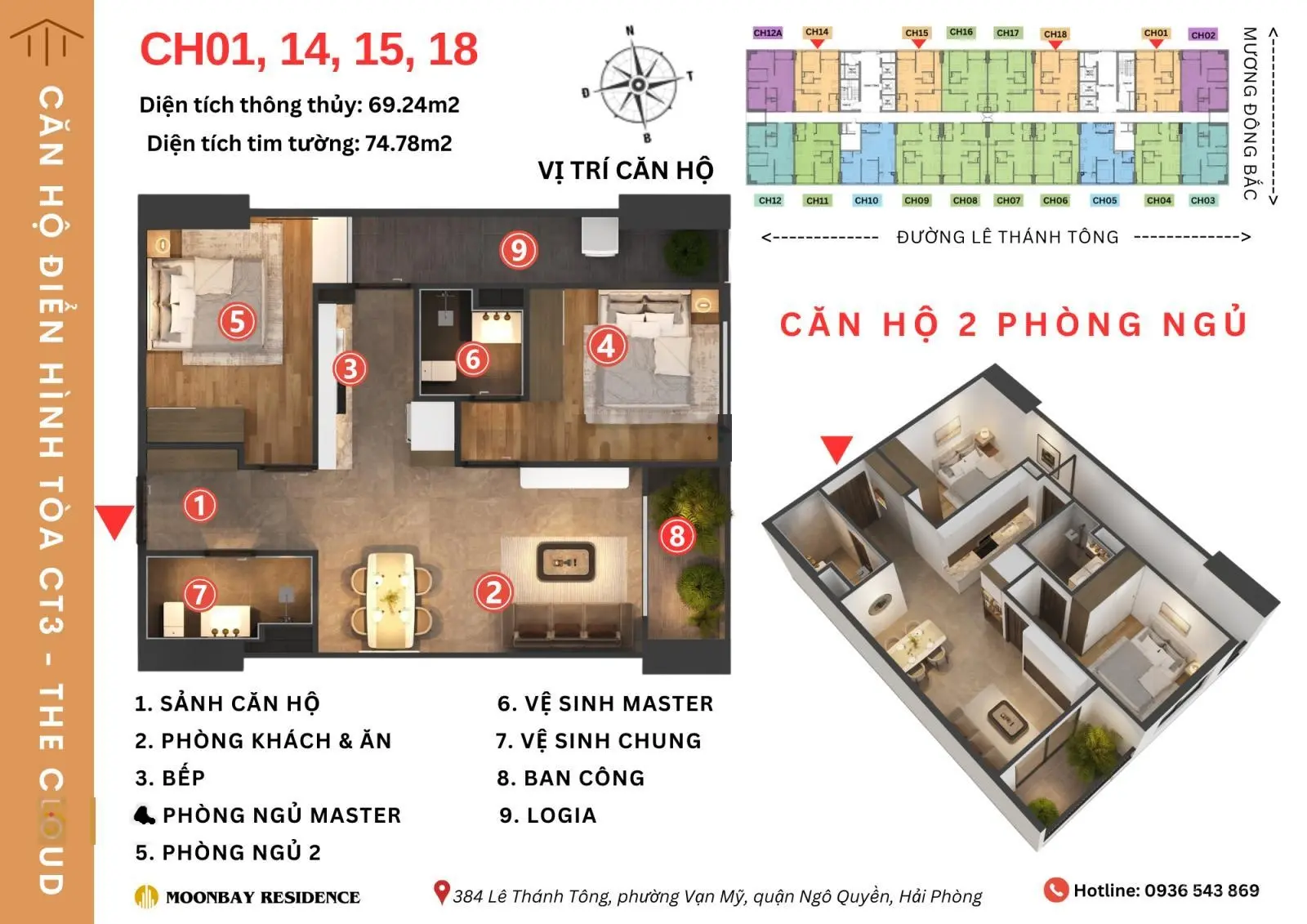 Duy nhất căn hướng Nam mát mẻ, view thoáng tại tòa CT3 - dự án nhà ở xã hội 384 Lê Thánh Tông