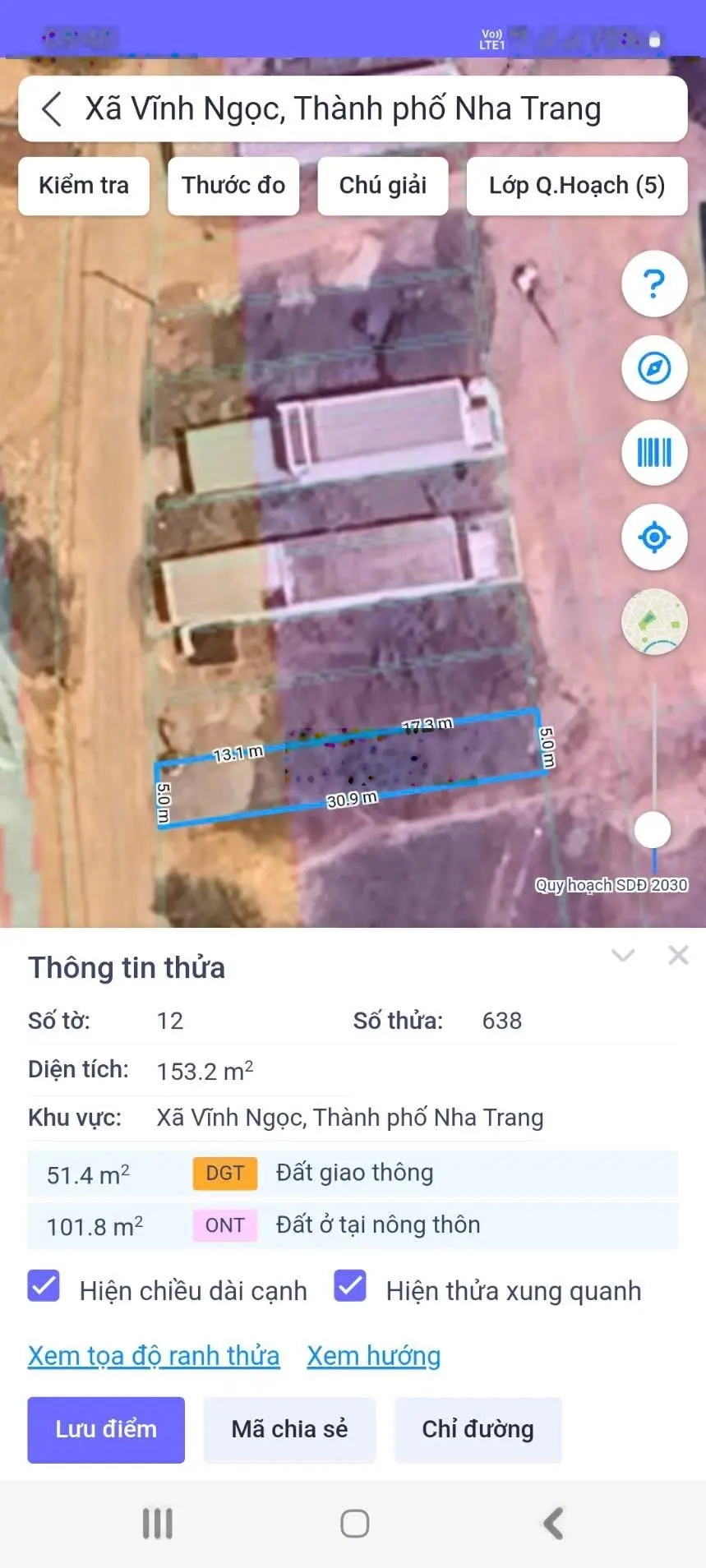 Đất mặt tiền hòn thơm( thông ra cầu phú kiểng) giá 1,5tỷ( tổng dt 153,3m ngang 5m)