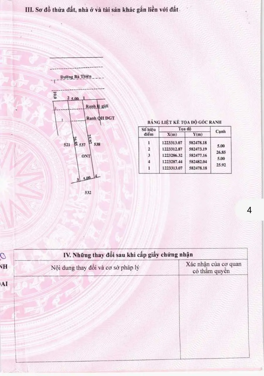 Chính chủ cần bán lô đất mặt tiền lớn đường Bà Thiên 131.3m2 thổ cư, có sổ hồng riêng, giá 1,65 tỷ